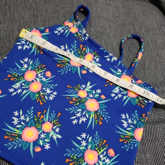 Cat&Jack Blue Floral Tankini Top Girl Size S 6-6X - Picture 3 of 6